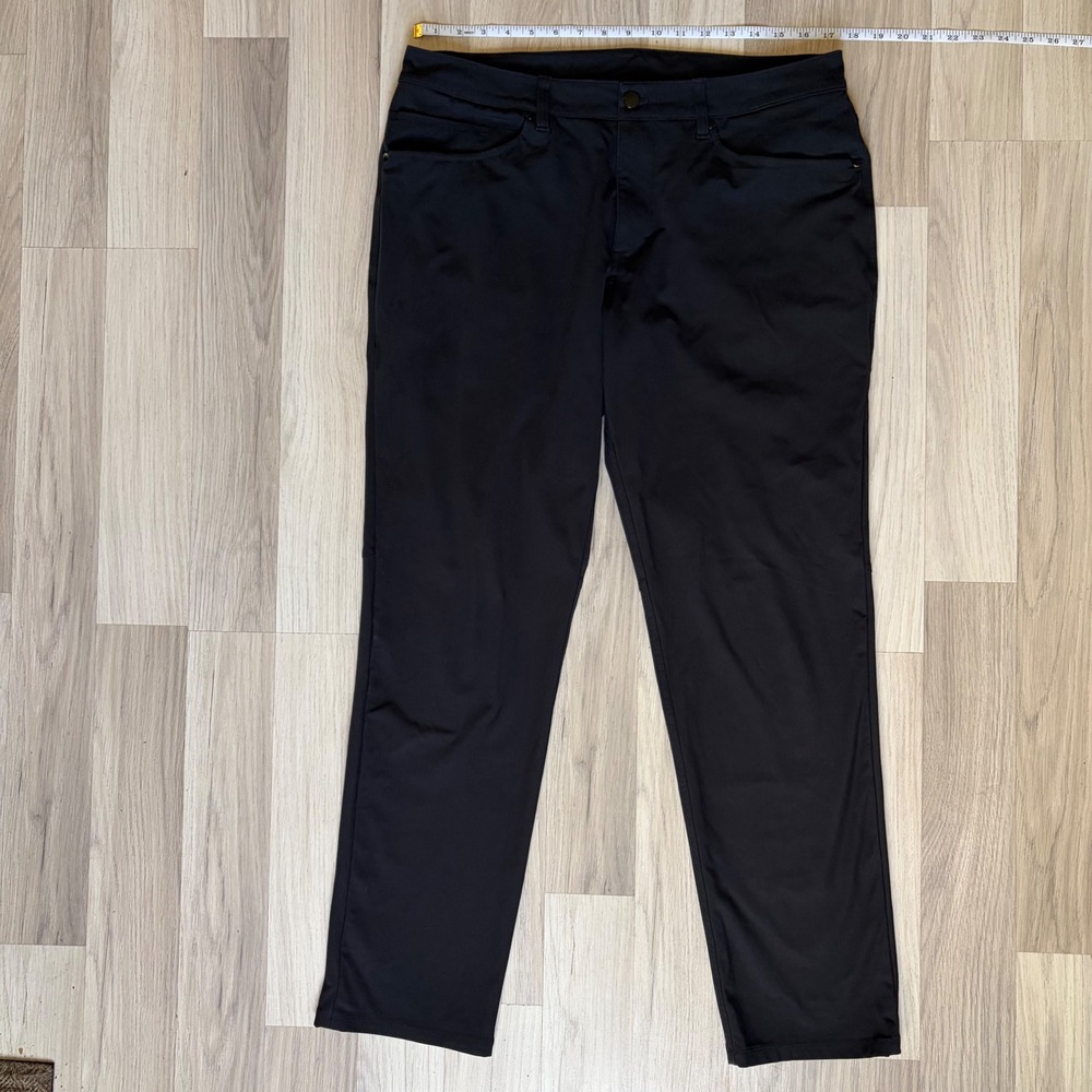 Lululemon Mens Commission Pant Slim Warpstreme Black 35x31.5